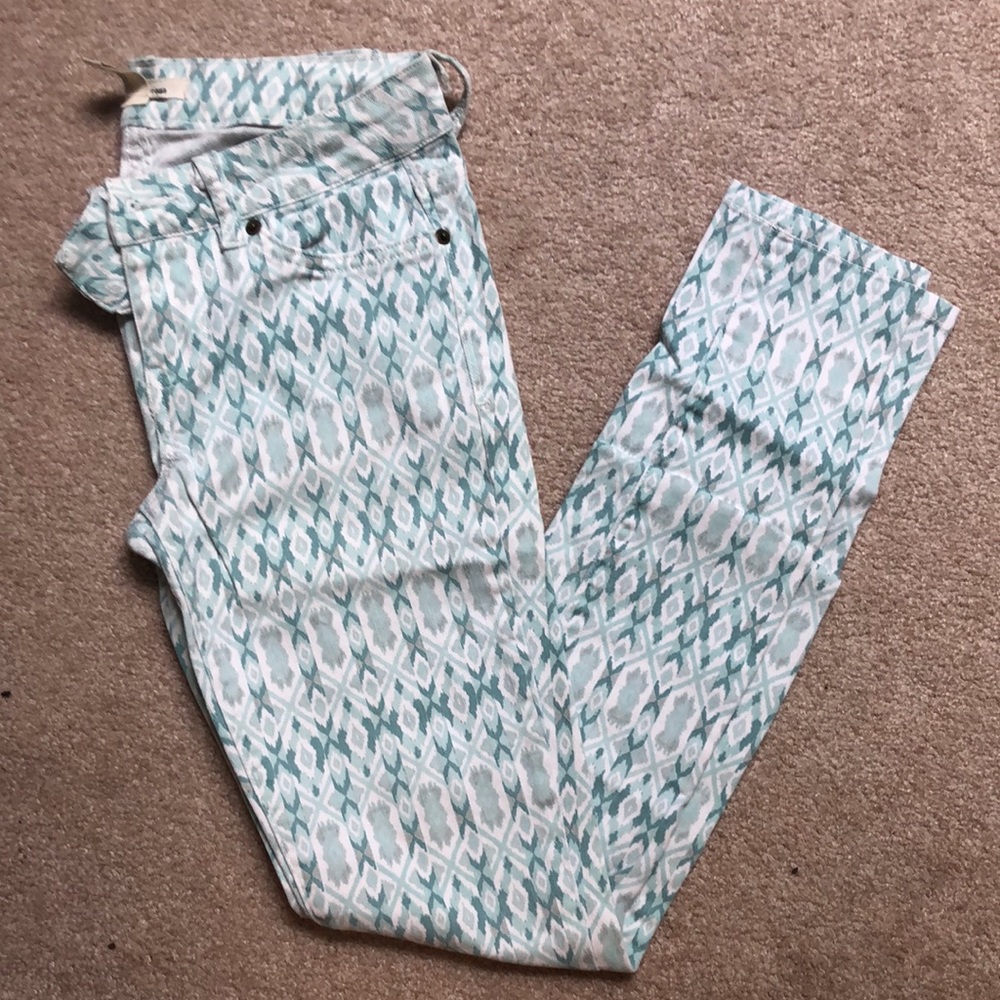Blue and white denim pants